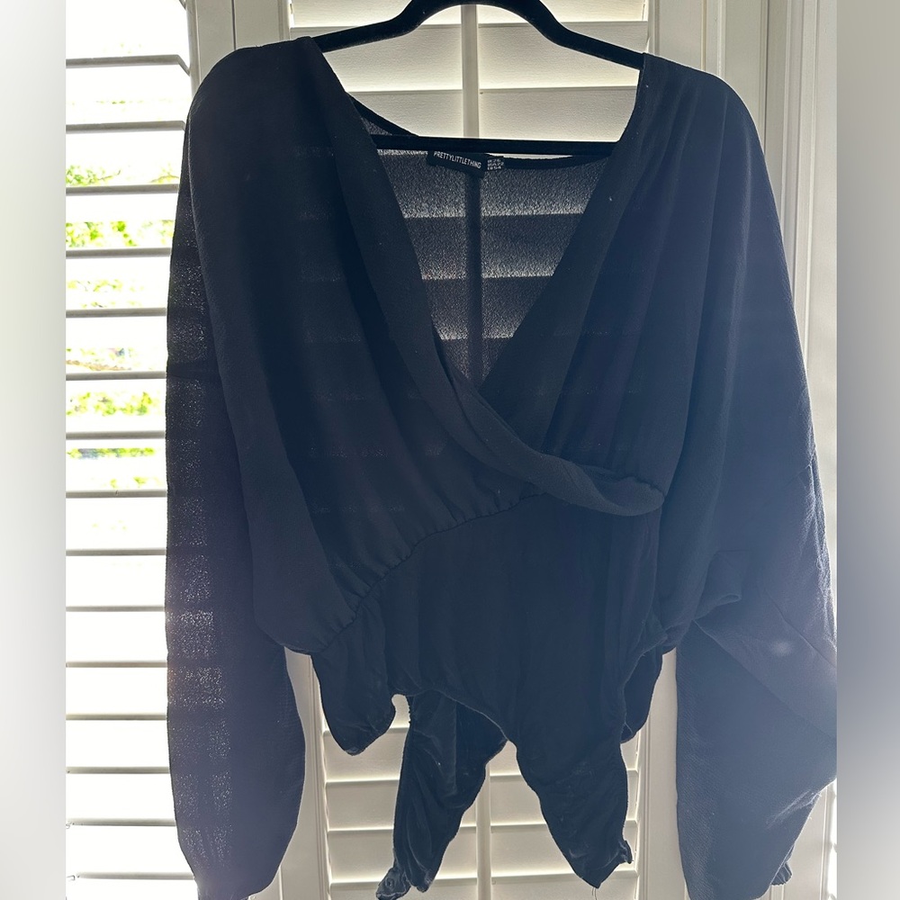 Scoop Neck Black Body Suit